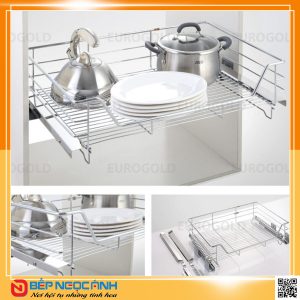 Giá xoong nồi inox nan âm tủ gắn cánh EG6175 – Eurogold