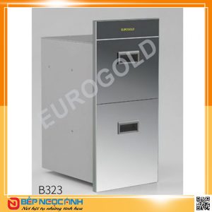 Thùng gạo mặt gương 2 tầng màu bạc B323 – Eurogold