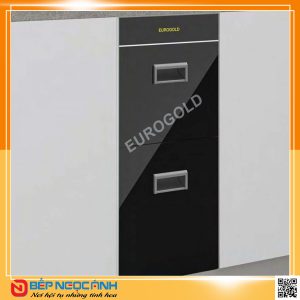 Thùng gạo mặt gương 2 tầng màu đen B322 – Eurogold