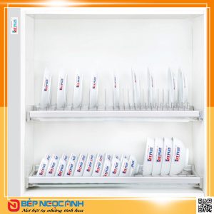 Giá bát cố định 2 tầng cao cấp, Inox mờ Kit Plus DK12C VIP.60