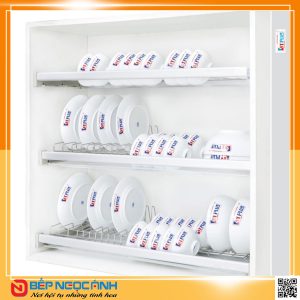 Giá bát cố định 3 tầng cao cấp, Inox mờ Kit Plus DK12B VIP.90