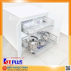 Giá xoong nồi, bát đĩa đa năng nan dẹt inox mờ Kit Plus BM VIP.70