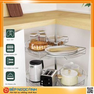 Mâm xoay Inox mờ cao cấp mở 3/4 - 270 Kit Plus DK.270